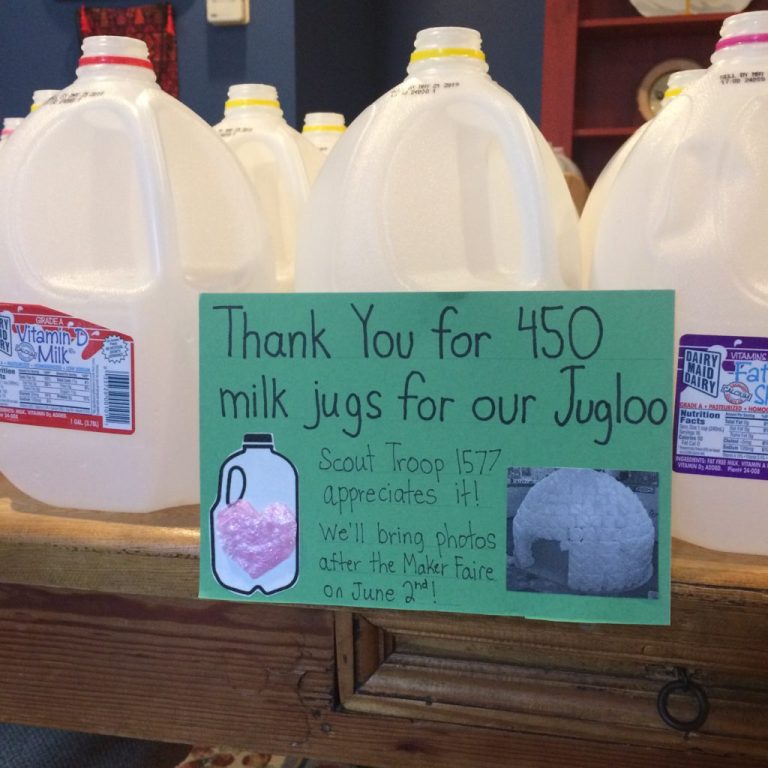 Thank you sign to Starbucks at North Point Shopping plaza for collecting plastic jugs for our project
